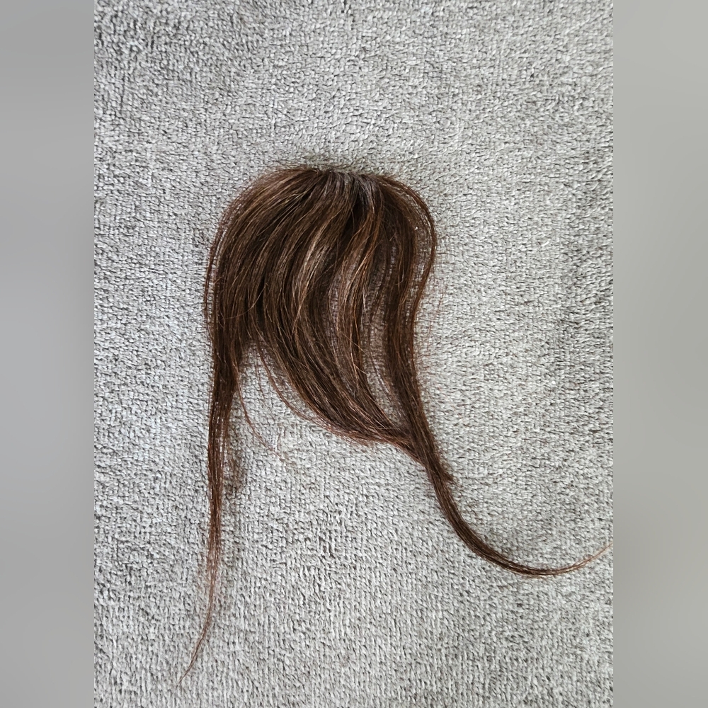 Clip on bangs, brown snap on bangs